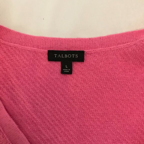 Talbots Pink Cardigan with button closure, pockets, soft - size large - Picture 7 of 10